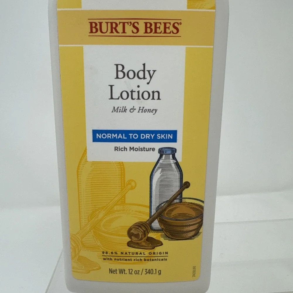 3 Burt's Bees Body Lotion Milk And Honey Normal to Dry Skin Rich Moisture 12 oz
